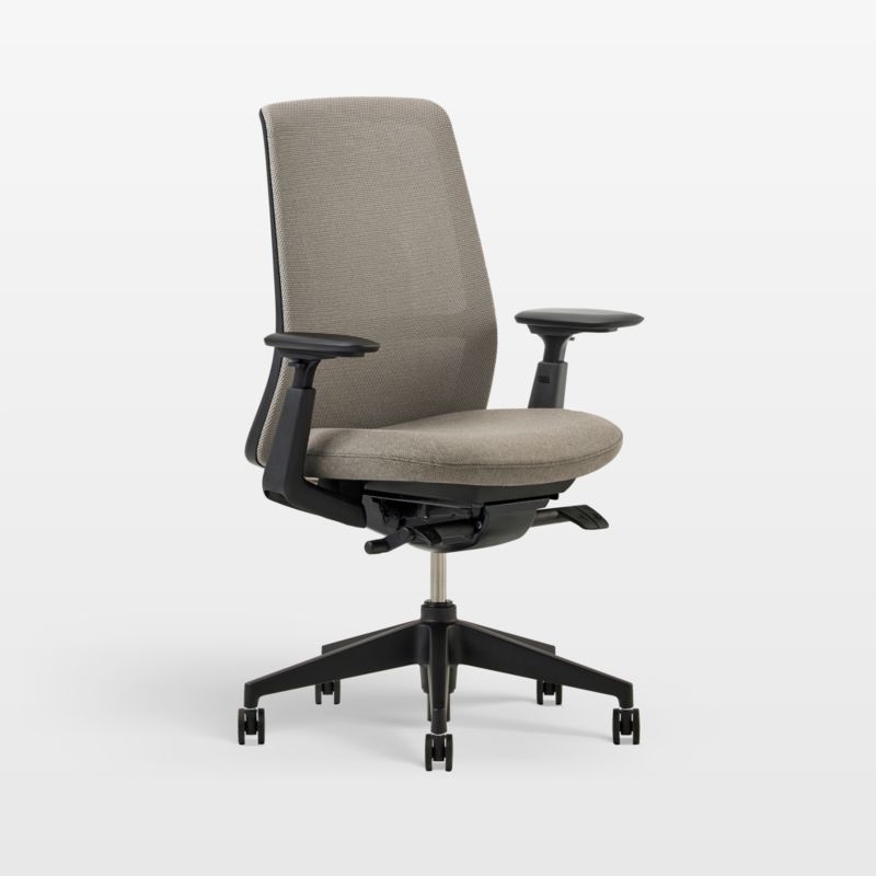 Bryson Havana Brown Leather High Back Stainless Steel Base Office