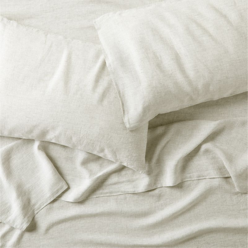 New Natural Hemp Garden Green Grid Queen Bedding Set
