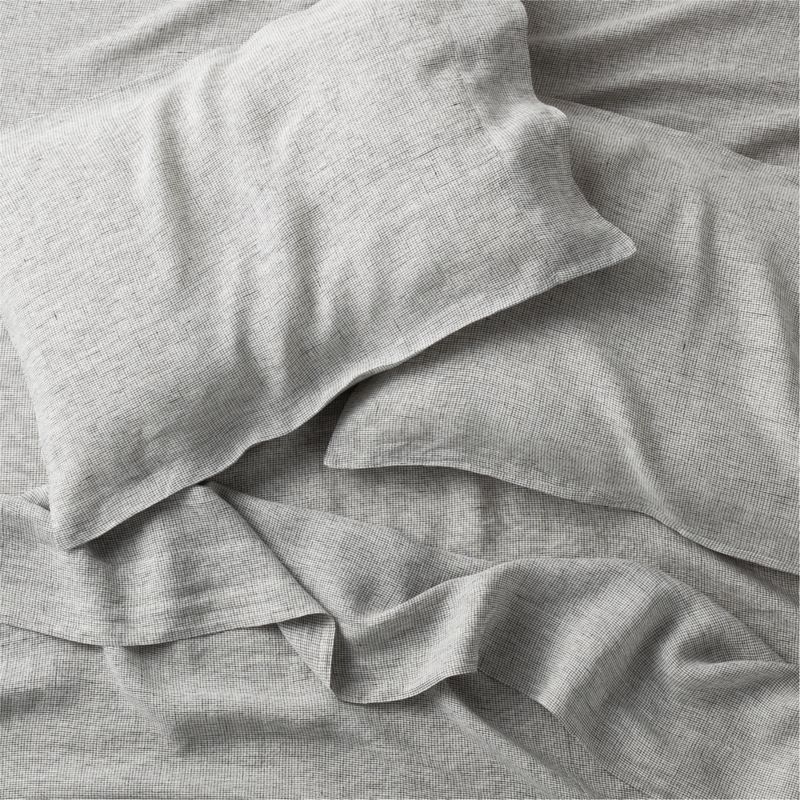 New Natural Hemp Ivory Grid Full Bed Sheet Set