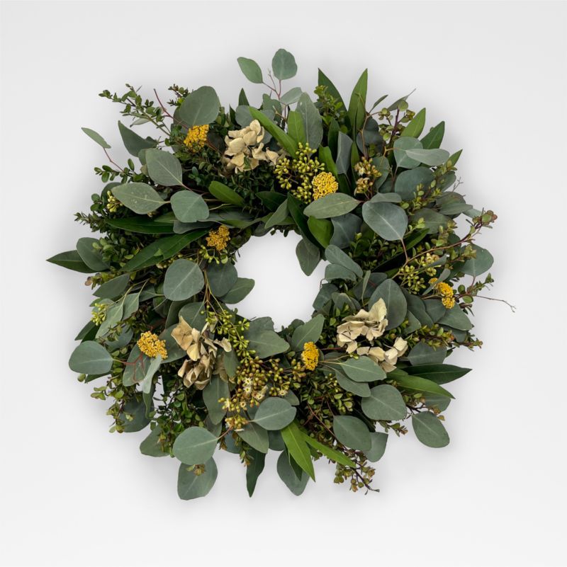 Live 18" Hydrangea Floral Spring Wreath