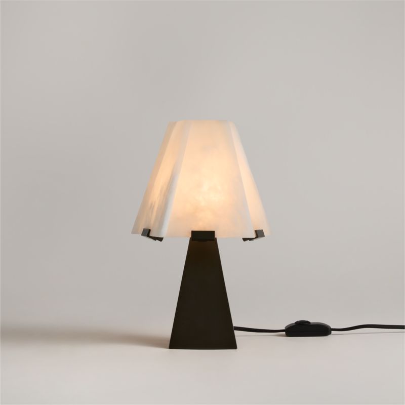 Ola Warm White Linen Mini Table Lamp 13"