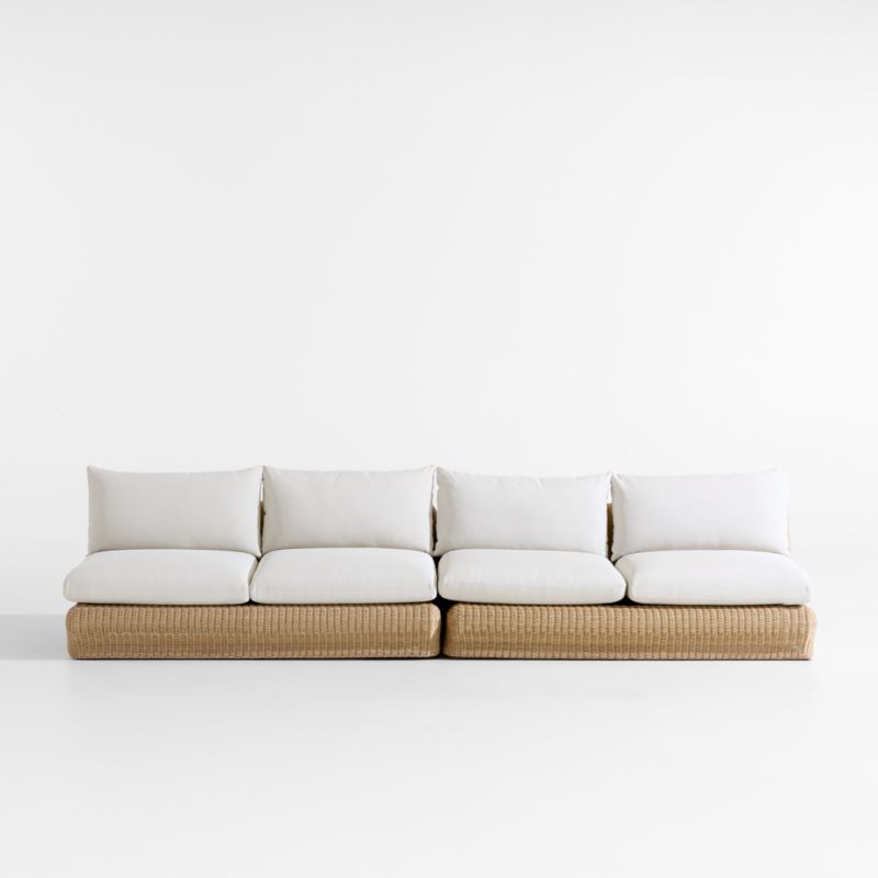 Ipanema Wicker 2-Piece Armless Outdoor Sofa with Cushions