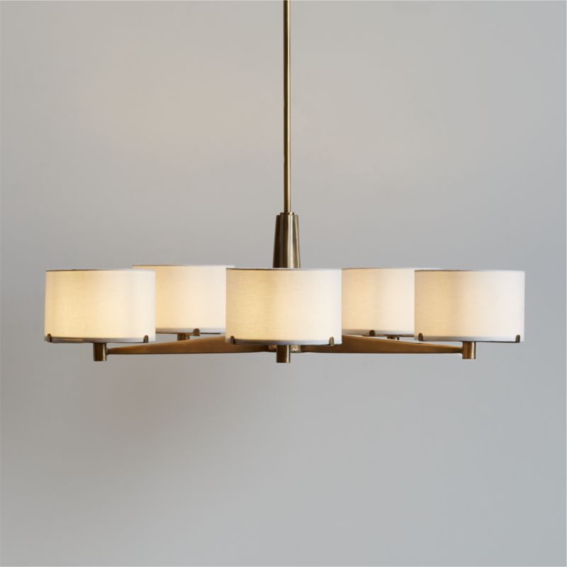 Isla Brushed Brass Metal Chandelier Light 33.5"