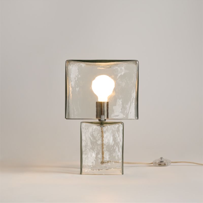 Braque Glass Cube Table Lamp by Jeremiah Brent