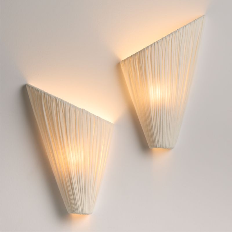 Cannato White Fabric Wall Sconce Light, Set of 2 by Jeremiah Brent