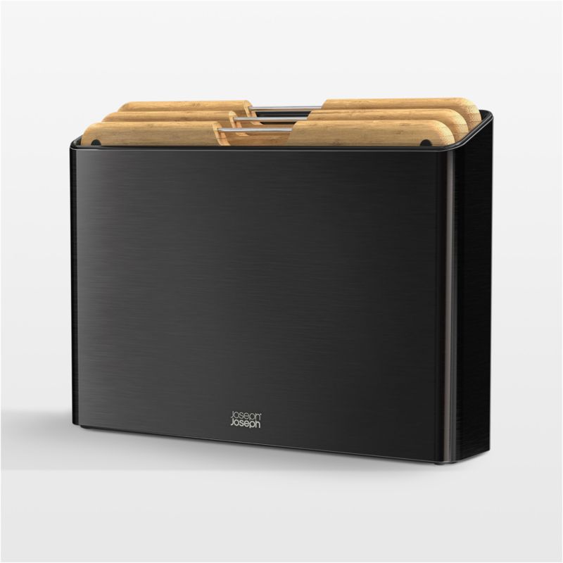 Joseph Joseph Black Folio Steel and Bamboo 3-piece Cutting Board Set