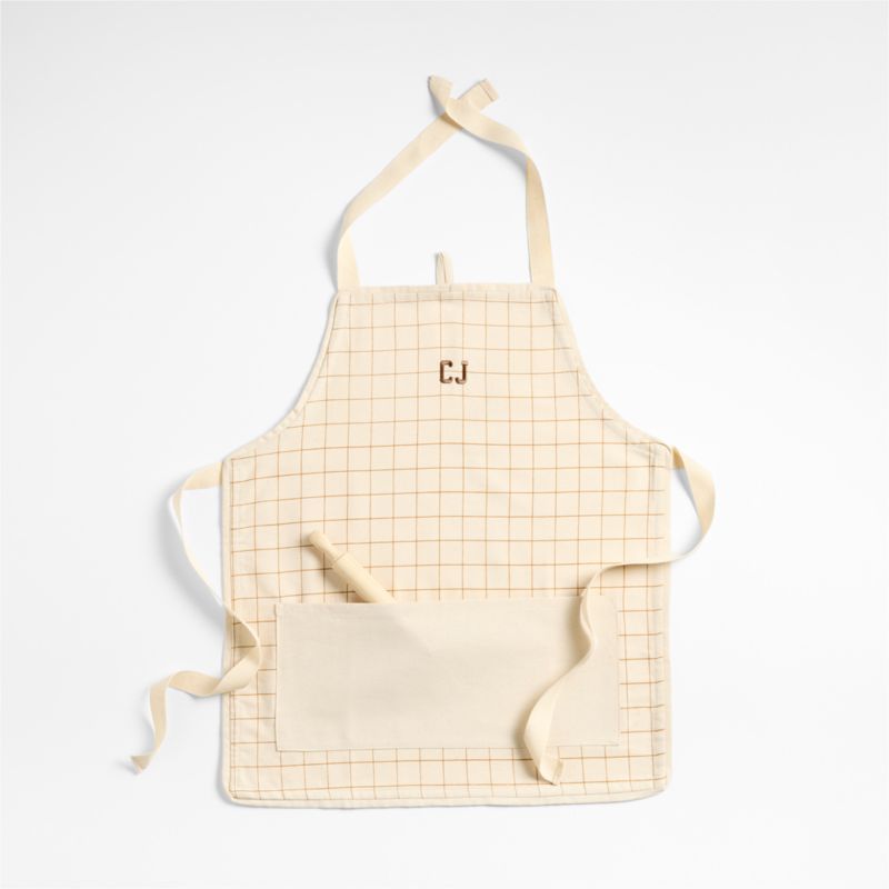 Brown Grid Kids Chef Apron