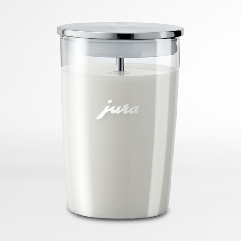 JURA ® 17-Oz. Glass Milk Container with Stainless Steel Lid