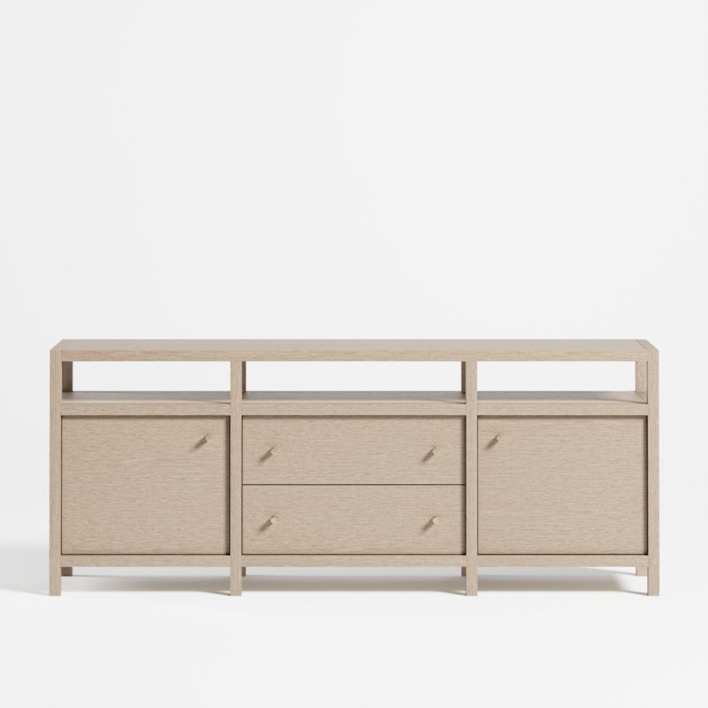 Keane 72" Weathered Natural Wood  Storage Media Console