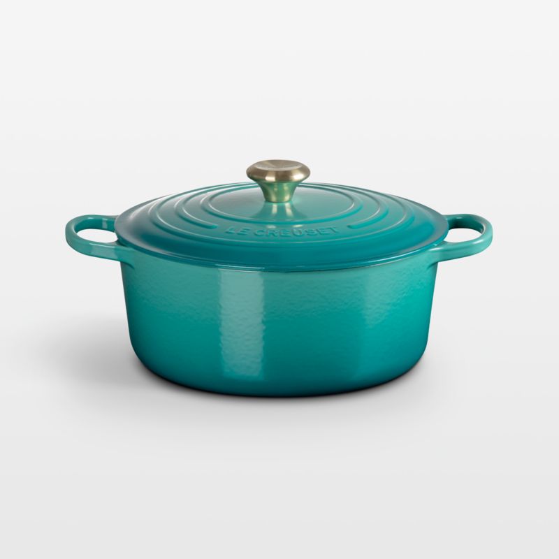 LE CREUSET ライトブルー ココットオーバル 25大きめ 水色グラデ LE