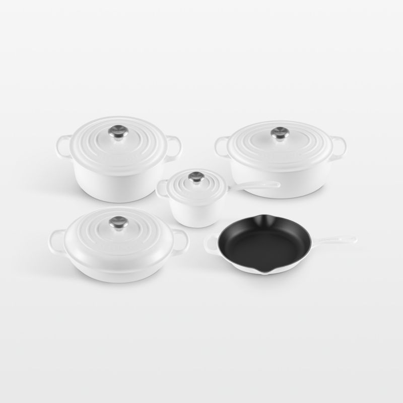 Le Creuset Signature Flame Enameled Cast Iron 9-Piece Cookware Set