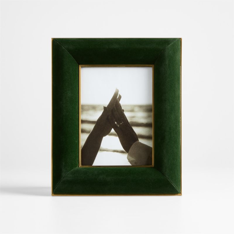 Langham Dark Green Velvet 5x7 Picture Frame