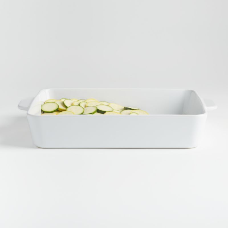 Potluck White Extra-Large Rectangular Ceramic Lasagna Baker
