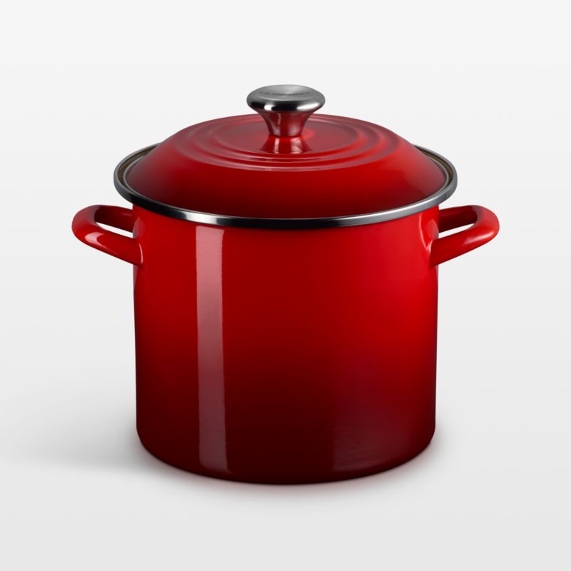 Le Creuset ® 8-Qt. Cerise Enameled Stockpot with Stainless Steel Knob