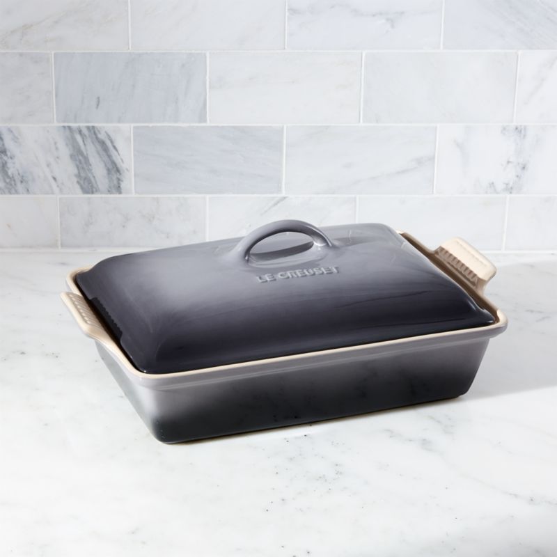Le Creuset ® Heritage 4-Qt. Oyster Rectangular Casserole Dish with Lid