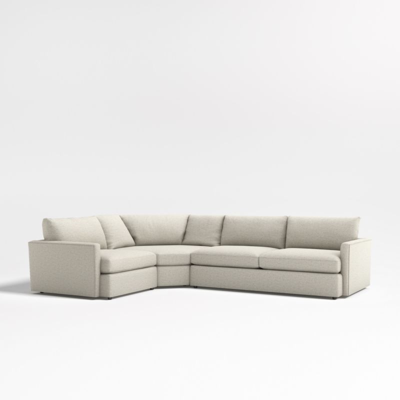 Lounge Deep 3-Piece L-Shaped Wedge Sectional Sofa