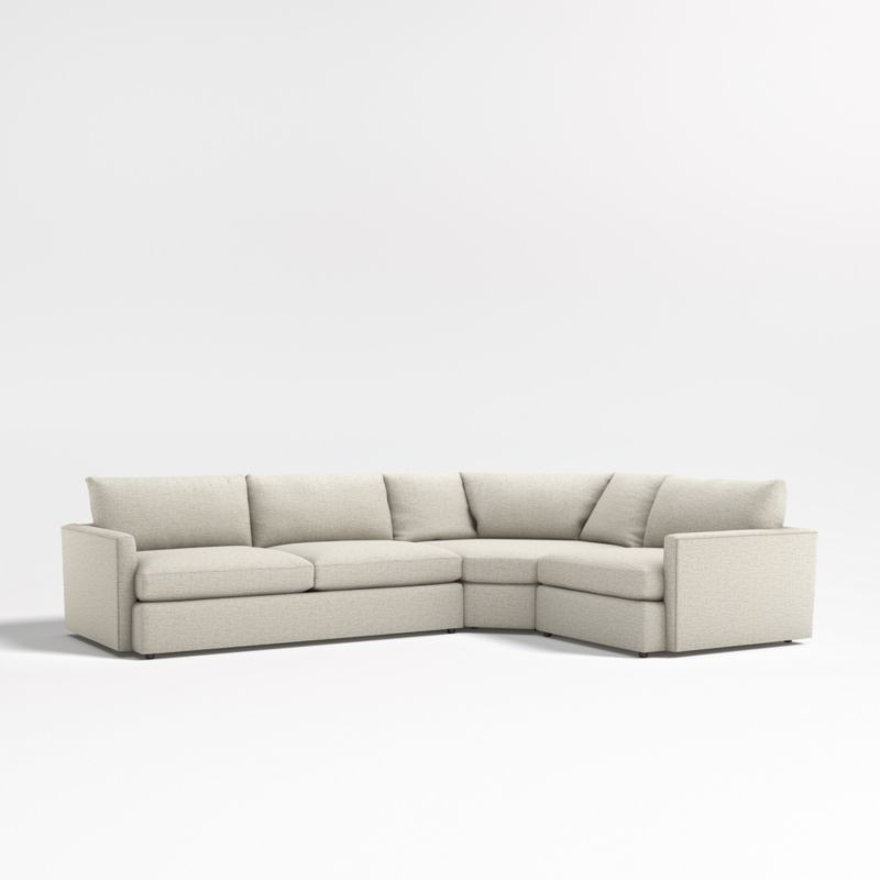 Lounge Deep 3-Piece L-Shaped Wedge Sectional Sofa