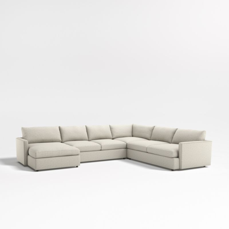 Lounge Deep 4-Piece L-Shaped Sectional Sofa with Chaise Lounge