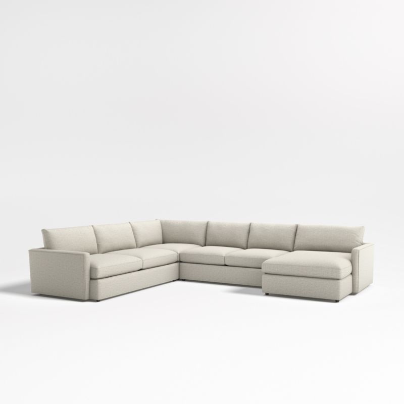 Lounge Deep 4-Piece L-Shaped Sectional Sofa with Storage Chaise Lounge