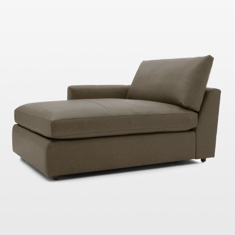 Lounge Deep Leather Left-Arm Chaise Lounge Sectional Piece