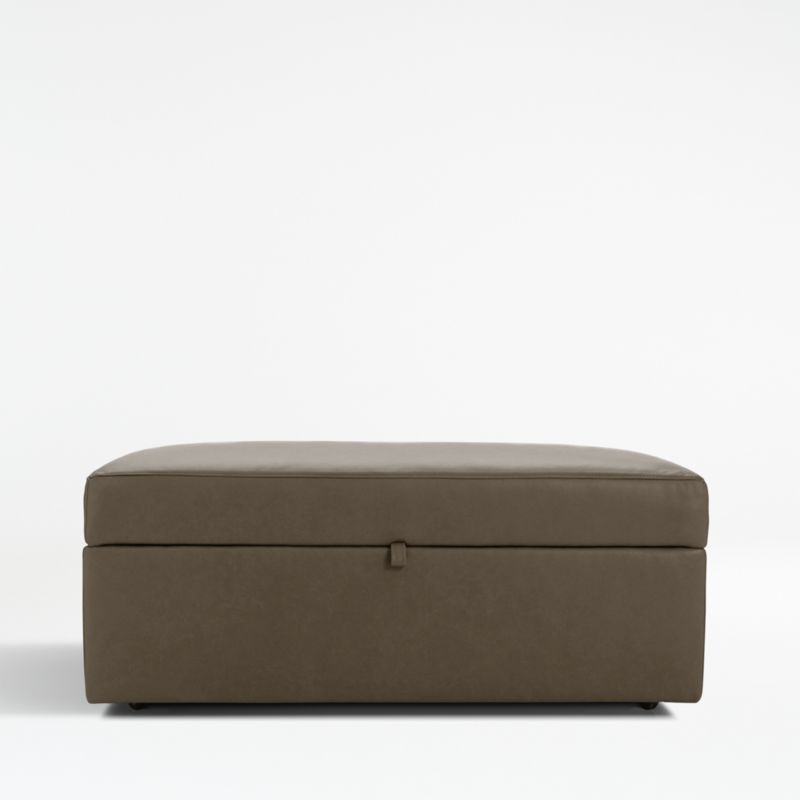 Lounge 43" Leather Storage Ottoman with Tray