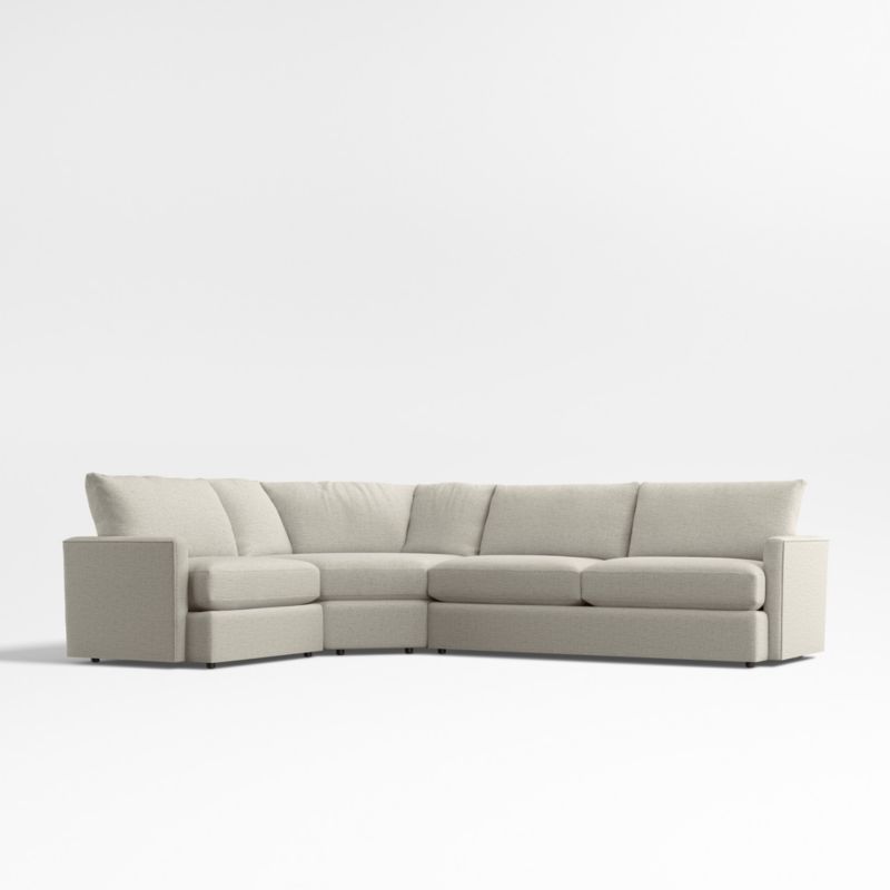 Lounge Classic 3-Piece L-Shaped Wedge Sectional Sofa