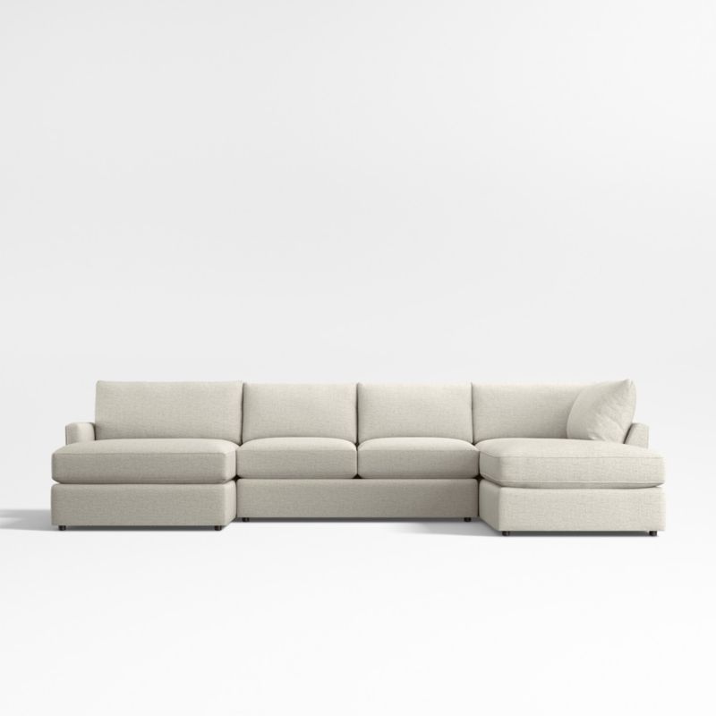 Lounge Classic 3-Piece U-Shaped Sectional Sofa with Right-Arm Corner Bumper
