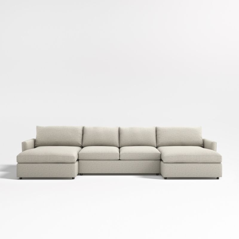 Lounge Deep 3-Piece U-Shaped Sectional Sofa with Double Chaise Lounge
