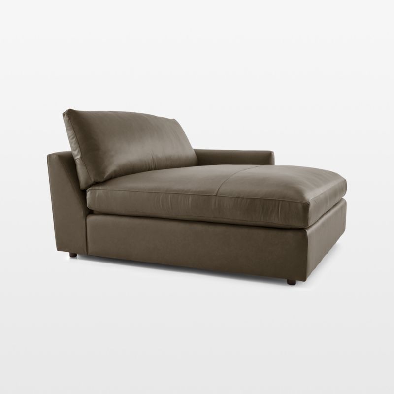 Lounge Deep Leather Right-Arm Extra Wide Chaise Lounge Sectional Piece
