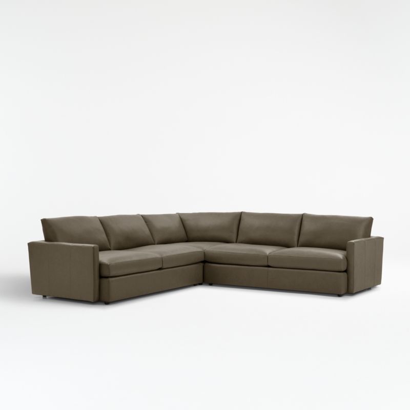 Lounge Deep 3-Piece L-Shaped Leather Sectional Sofa