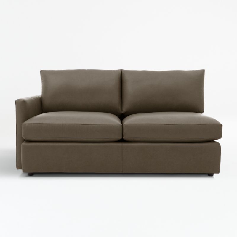 Lounge Deep Leather Left-Arm Apartment Sofa Sectional Piece