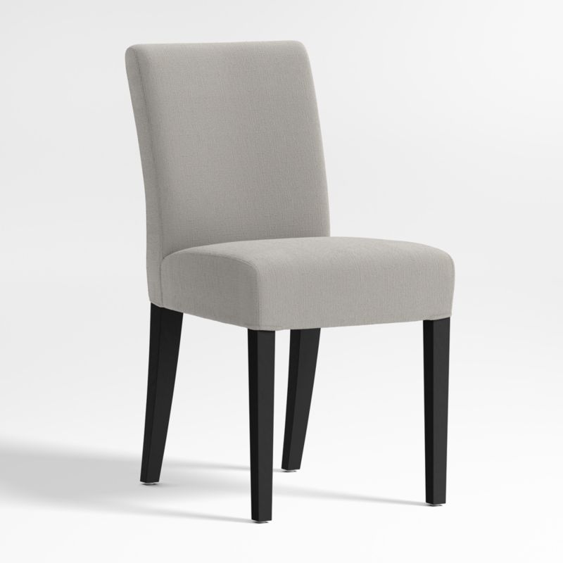 Lowe Pewter Grey Upholstered Dining Chair with Ebony Wood Legs