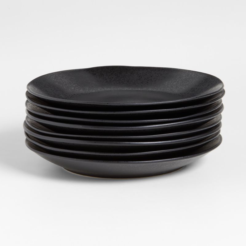 Marin Matte Black Stoneware Dinner Plates, Set of 8