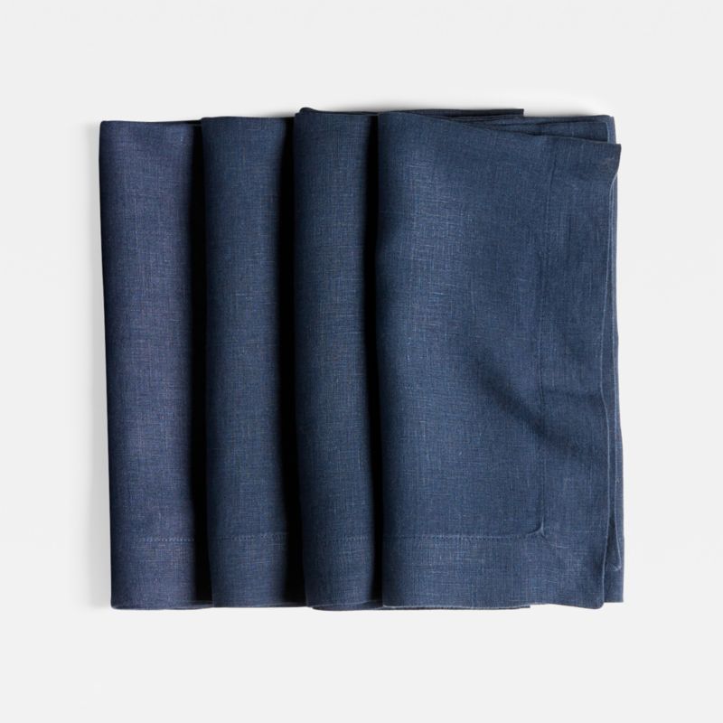 Marin Indigo EUROPEAN FLAX ™-Certified Linen Napkins, Set of 4