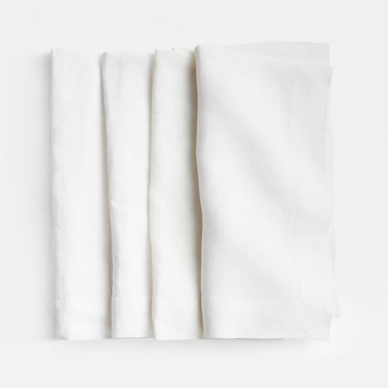 Marin White EUROPEAN FLAX ™-Certified Linen Napkin, Set of 4
