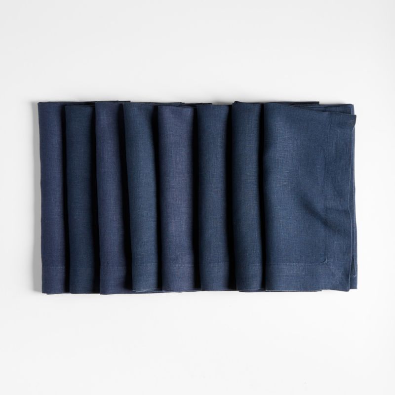 Marin Indigo EUROPEAN FLAX ™-Certified Linen Napkins, Set of 8