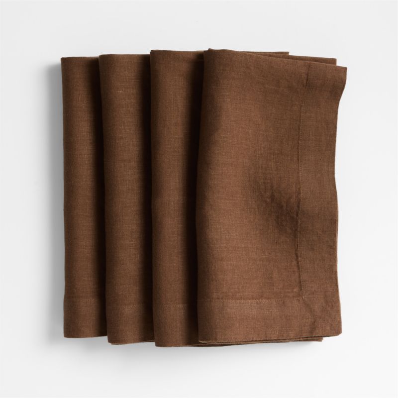 Marin Earth Brown EUROPEAN FLAX ™-Certified Napkins, Set of 4