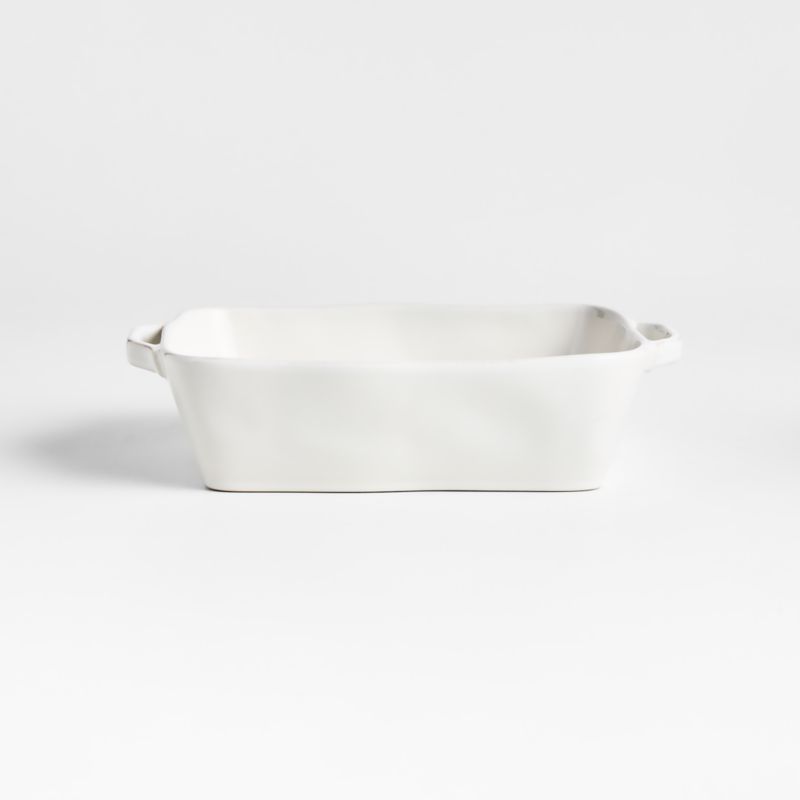 Marin 10"x7" White Stoneware Small Baker with Handles