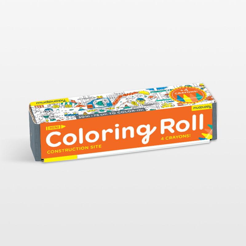 Mudpuppy Construction Site Kids Mini Coloring Roll