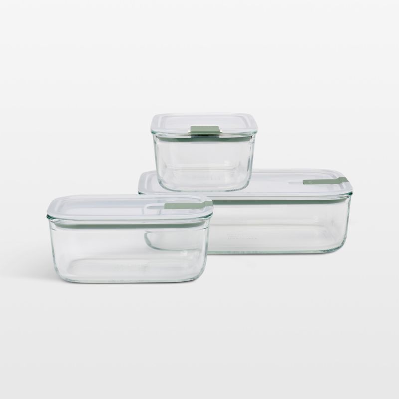 Clear Glass Bowl with Lid Set of 12 + Reviews | Crate & Barrel