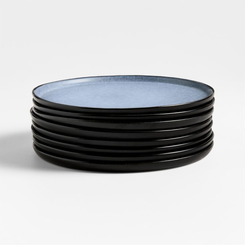 Mercer Arctic Blue Recycled Stoneware Salad Plates, Set of 8