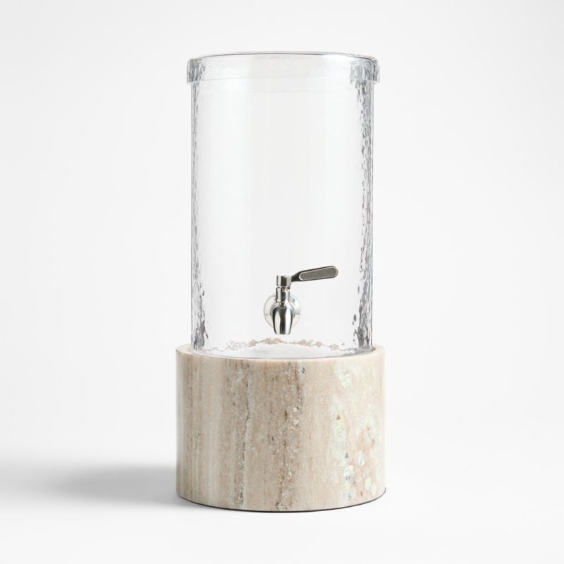 Mercer 1.5-Gallon Drink Dispenser and Tuscan Marble Stand Set