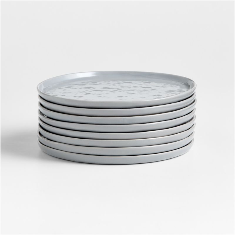 Mercer Grey Round Porcelain Salad Plates, Set of 8