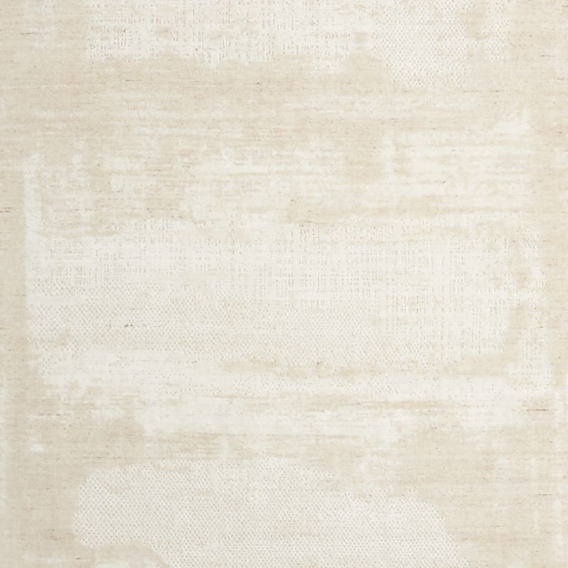 Milano Wool and Viscose Hand-Knotted Beige Area Rug 6'x9'