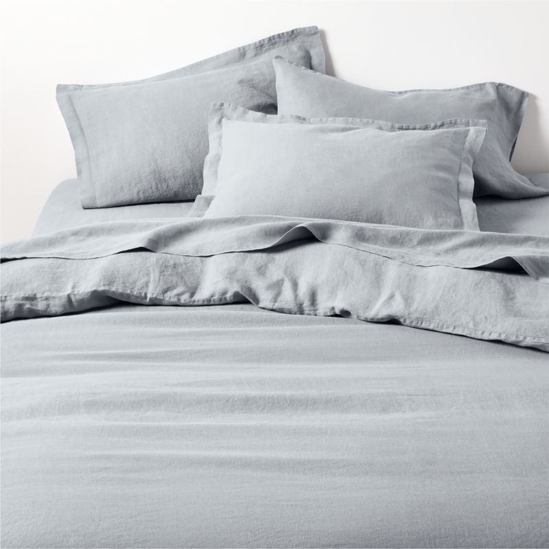 Aire Natural Hemp Smoke Blue King Duvet Cover