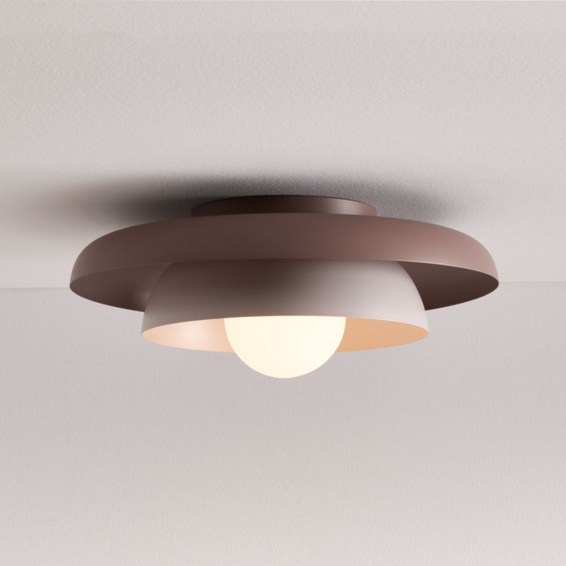 Nello Lilac Rose and Plum Rose Metal Saucer 18" Kids Flush Mount Ceiling Light