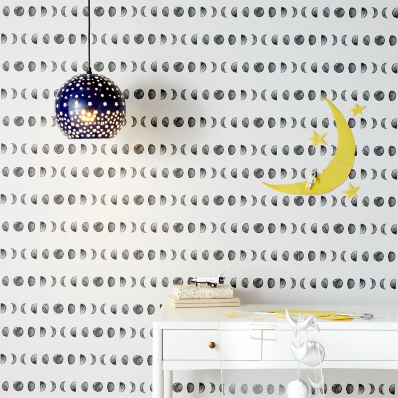 Chasing Paper Black and White New Moon Removable Wallpaper 2'x8'