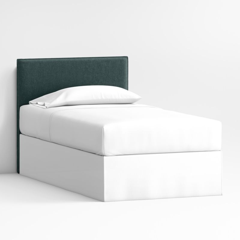 Waveland Ivory and Natural Stripe Upholstered Kids Twin Bed