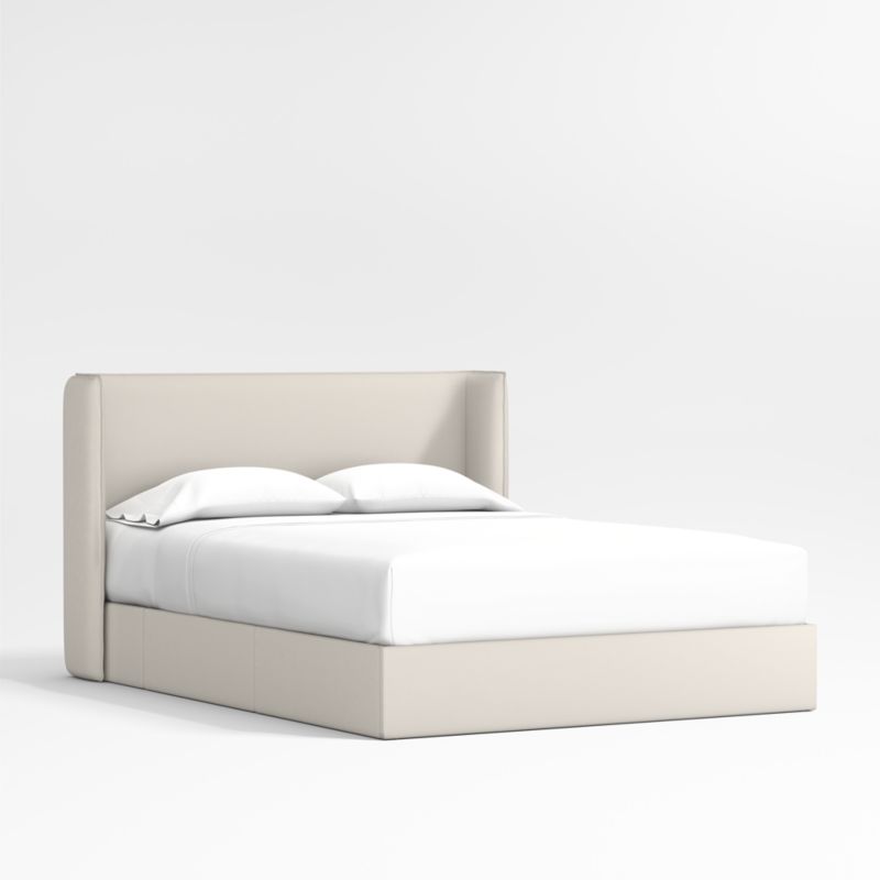 Noa Shelter Cream Upholstered Kids Full Storage Bed
