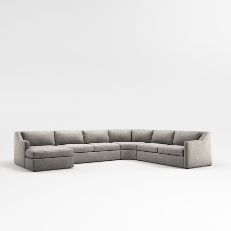 Notch 4-Piece L-Shaped Wedge Sectional Sofa with Chaise Lounge
